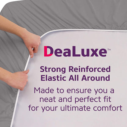 Deep Pocket Queen Fitted Sheet – 17” - 21” Inch + Extra Deep Pocket Fitted Sheet Only - 1 Fitted Bed Sheet with Deep Pockets for Pillow Top Mattress Soft Queen Size Fitted Sheets Grey