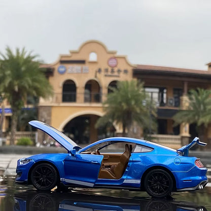 1:32 High Simulation Supercar Ford Mustang Shelby GT350 Car Model Alloy Pull Back Kid Toy Car 4 Open Door Children'S Gifts GT500