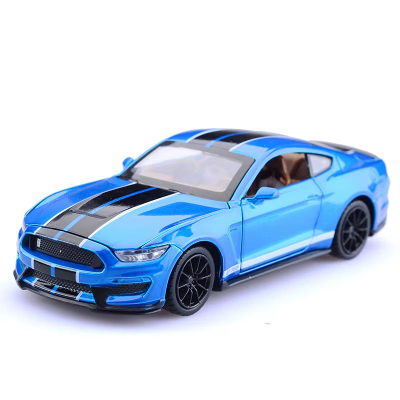 1:32 High Simulation Supercar Ford Mustang Shelby GT350 Car Model Alloy Pull Back Kid Toy Car 4 Open Door Children'S Gifts GT500