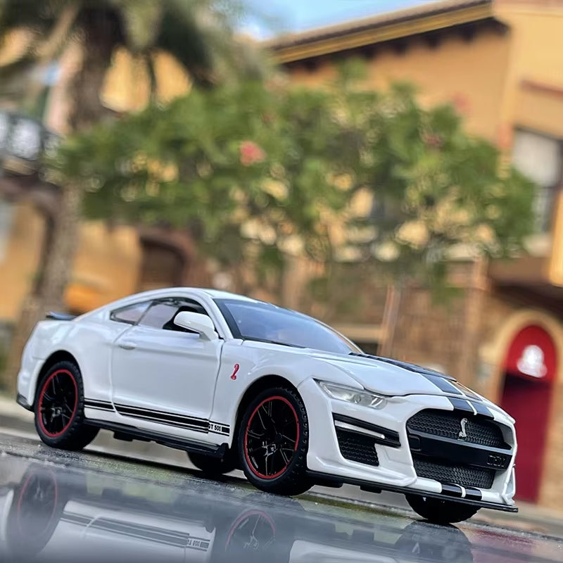 1:32 High Simulation Supercar Ford Mustang Shelby GT350 Car Model Alloy Pull Back Kid Toy Car 4 Open Door Children'S Gifts GT500