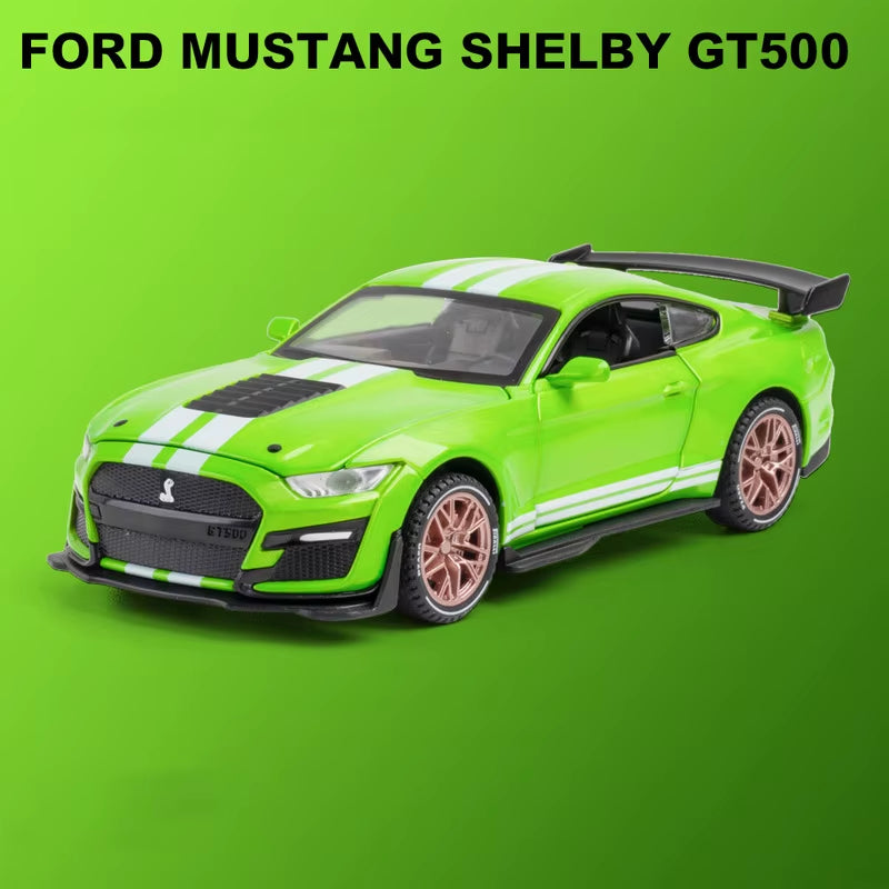 1:32 High Simulation Supercar Ford Mustang Shelby GT350 Car Model Alloy Pull Back Kid Toy Car 4 Open Door Children'S Gifts GT500
