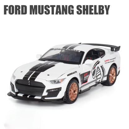 1:32 High Simulation Supercar Ford Mustang Shelby GT350 Car Model Alloy Pull Back Kid Toy Car 4 Open Door Children'S Gifts GT500