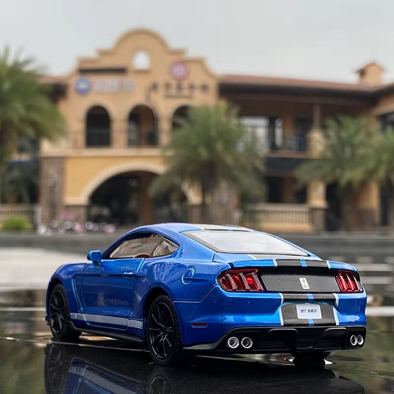 1:32 High Simulation Supercar Ford Mustang Shelby GT350 Car Model Alloy Pull Back Kid Toy Car 4 Open Door Children'S Gifts GT500